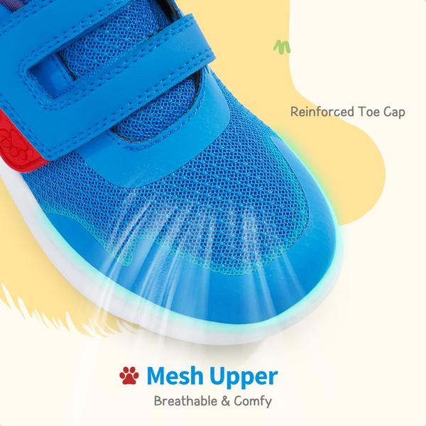 Kids Mesh Upper Easy On & Off Athletic Running Shoes - ROYAL BLUE RED - 1